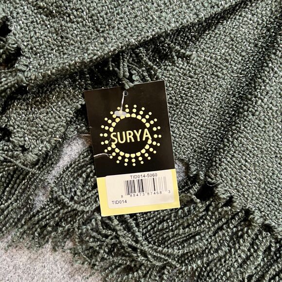 Surya Throw Blanket Charcoal Metallic Tilda Blanket Bedroom Fray Acrylic 50x60 - Picture 3 of 8